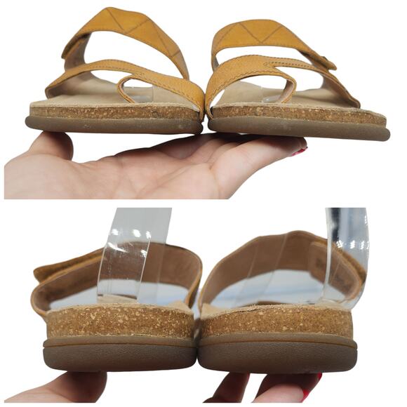 Taos Sandals Womens 11 Zone Leather Tan Cognac Boho Toe Loop Hook Loop Strappy - Picture 12 of 15